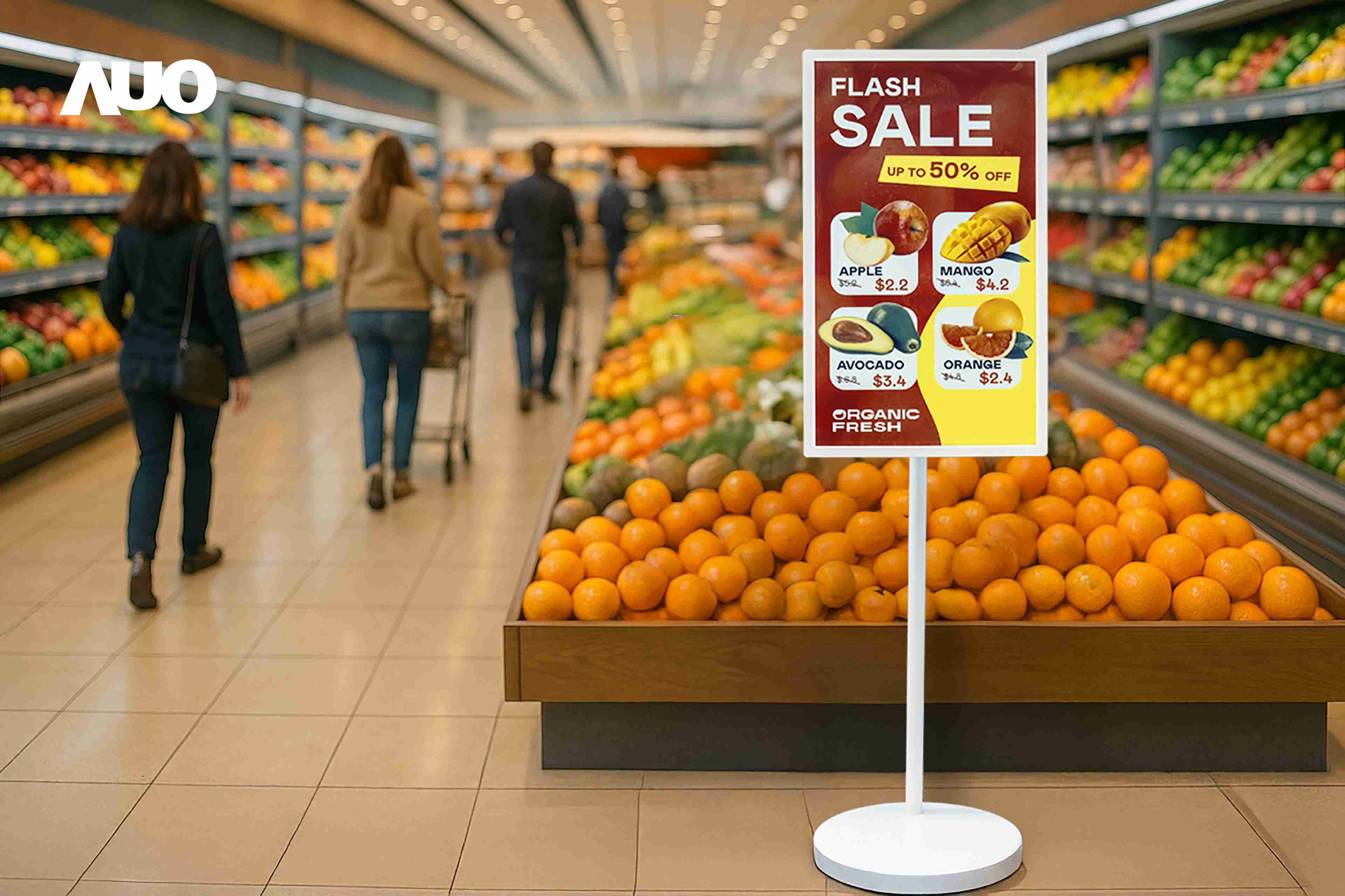 达擎首亮相低功耗、、全彩的〝aecoPost电子纸解决方案〞，，，仅在更新画面时需要微量的电力驱动，，，，无需布建电线的便捷设计，，，使其可灵活应用、、、随意置放，，，，并可透过云端或行动装置app，，，，轻松管理及排程广告内容，，，晋升店头营销利器。。